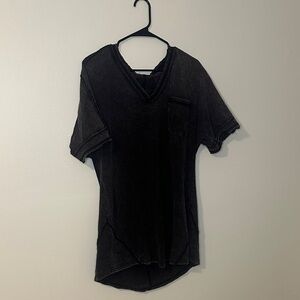 Black V-Neck T-Shirt Dress